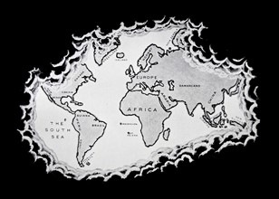 The world as known after the circumnavigation by Sir Francis Drake.