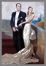 Juan Domingo Peron with his wife Eva (Evita)