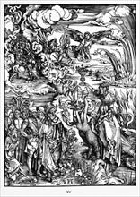 Woodcut by Albrecht Durer; The Revelation of St John: 14. The Whore of Babylon.