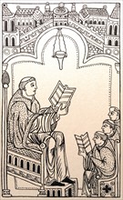 Manuscript depicting Hugh of St-Victor teaching