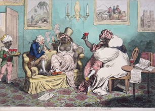 James Gillray etching 'Philanthropic consultation, after the loss of the slave bill'.