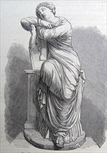 Sappho, statuette in bronze by M. Aizelin