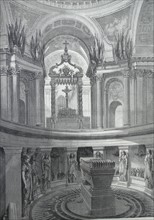 Illustration depicting the tomb of Napoléon Bonaparte within the Invalides