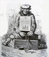 Illustration of a French medieval leper