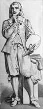 Illustration of a statue of the painter Eustache Le Sueur