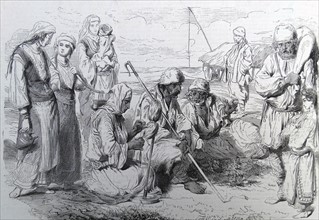 Illustration depicting the customs of Bulgarians from Danube