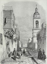 Illustration of a street scene in San-Pedro à lima