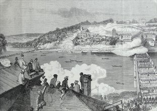 Illustration depicting an attack on the town of Saint-German