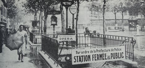 Metro station is shut during world war two; Paris France 1940