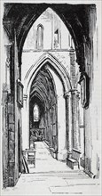 Illustration from a book depicting the South Aisle in Southwark Cathedral