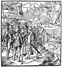 establishment of the Swiss Confederation is traditionally in 1291 is depicted in a woodcut from 1493