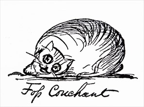 A cat caracater by Edward Lear (1812 ñ 1888) English artist, illustrator, author and poet,