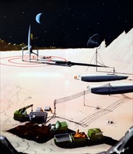 futuristic vision of a moon base 1948