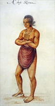 Watercolour by John White, Believed to Be Chief Wingina a Roanoke Chieftain;Date: 1585