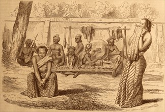 Engraving depicting a dance on Java Island