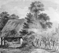Engraving of buckwheat drummers