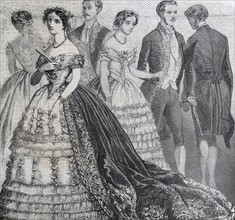 Engraving depicting the New Court dress