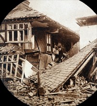 Photograph of air-raid damage on a property in Croydon, London