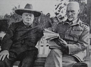 Winston Churchill and General Smuts in Cairo.
