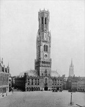 The Halles , or Cloth Hall of Bruges,