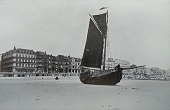 A boat by the shore, Liege, Belgium 1914