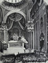 Funeral ceremony celebrated in Madrid in honor of Donoso Cortes (1809-1853) a Spanish author,