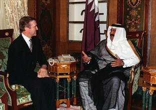 US Defence secreatry, William Cohen meets Emir of Qatar,