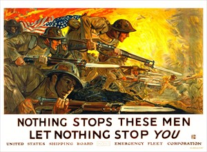 1918 American World War one propaganda poster by Howard Giles,