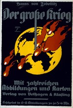 Poster is an advertisement for The Great War by Hanns von Zobeltitz, a book with maps and pictures