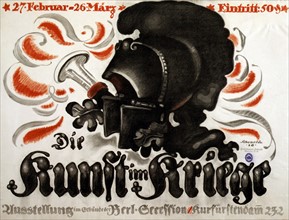 Poster for an exhibition 'Art in War' in Berlin.