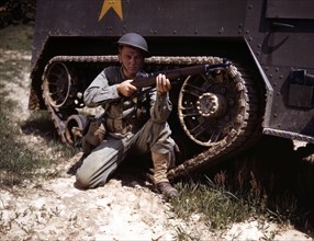 A young soldier of the US armored forces