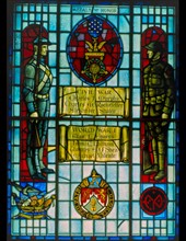 stained glass window at Seventh Regiment Armory, 643 Park Avenue, New York