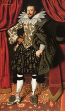 Edward Sackville, 4th Earl of Dorset, Oil on canvas, 1613 painted by William Larkin (1580-1619)