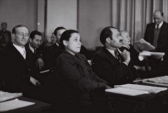 Herut Party members of the parliament at the first meeting of the Knesset