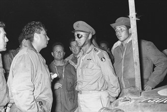 Suez campaign 1956, David Elazar, Ariel Sharon, Uzi Narkis General Moshe Dayan