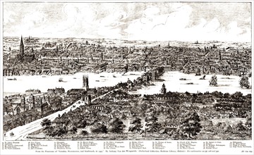 panorama of London in 1543 by Wyngaerde