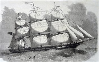 Engraving of the gigantic clipper-ship 'Great Australia'