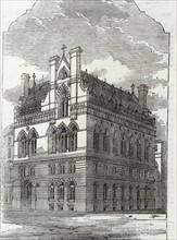 Engraving of the exterior of the National School