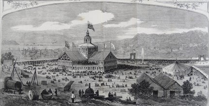 Engraving depicting the provincial exhibition of upper Canada