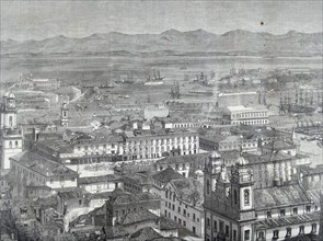 Engraving depicting the Arsenal and Part of the city of Rio de Janeiro