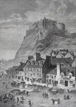 Engraving depicting Edinburgh Castle