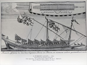 Line engraving of the Turkish Captain Pasha's Gallery