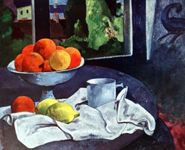 Painting titled 'Still Life with Fruit, Brittany'