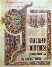Decorative initial from the Lindisfarne Gospels