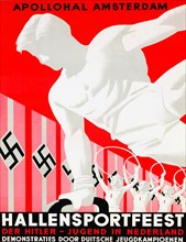 Poster for a Nazi youth sports festival in Amsterdam during the German occupation of the Netherlands circa 1941