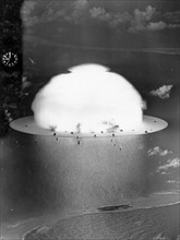 Photograph of a mushroom cloud during Operation Crossroads