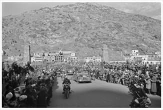 Photograph of the Motorcade for President Eisenhower's visit to Kabul, Afghanistan
