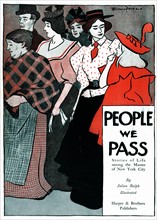 Colour lithograph for the book 'People we pass' written by Julian Ralph