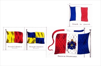 French national and colonial flags 1914