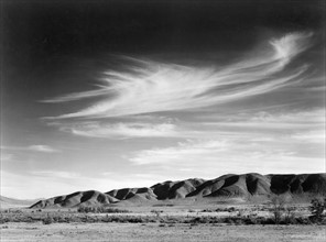 Photograph of a view from Manzanar to the Alabama Hills